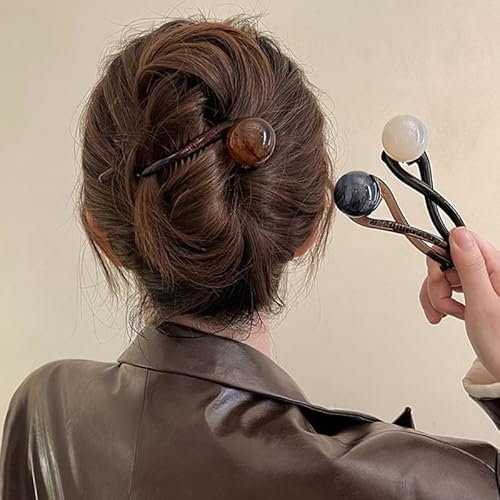 PLwelth Perlen-Haarspangen für Damen und Mädchen, französische Twist-Haarspangen, Bananen-Haarspangen, Pferdeschwanz-Halter, rutschfeste Haarnadeln für langes, dickes, dünnes Haar, trendiges