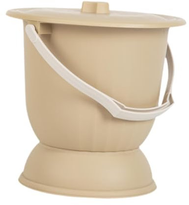 Seau de Toilette de Nuit, Toilette Pot à Urine Pot de Urinoir de Chevet, Pot de Toilette, Pot de Chambre Portables Crachoir Urinoir avec Couvercle Poignée pour Femme Homme, Enfants Adultes, Jaune