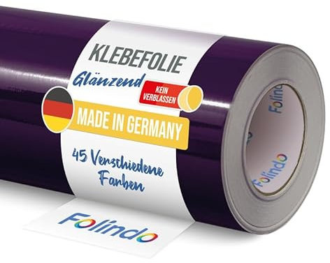 FOLINDO Möbelfolie selbstklebend 621 040 Violett Glanz Vinyl 5m x 63 cm Klebefolie Möbel, Klebefolie Küche, Möbelfolie, Folie für Möbel, Möbelfolie selbstklebende Folie, Küchenfolie selbstklebend