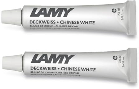 Lamy aquaplus 2er Set Farbtube Deckweiß - je Tube mit 7,5ml Inhalt - ideal zum Malen und Mischen von Wasserfarben - perfekt für die Schule, weiß