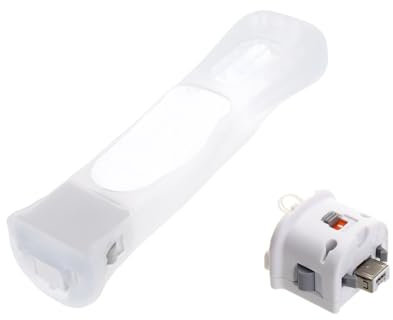 ELICTECH Adaptador de sensor de movimiento Wii con funda de silicona, acelerador adaptador de sensor Motion Plus para mando a distancia Nintendo Wii, regalos para jugadores (blanco)