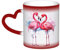 DFEPFKGOKL Tasse à café à changement de chaleur – Flamants roses – Tasse fascinante à changement de couleur dans le ciel, tasse magique en céramique de 325 ml pour cafés, bureaux, maisons