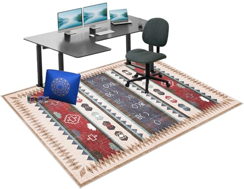 Alfombra Silla Ruedas Protector de Suelo para Silla de Oficina Alfombra Silla Oficina 90 x 140 cm, Alfombra Silla Gaming, Chair Mat Alfombra de Tela para Sillas, Protector de Alfombra Multiusos