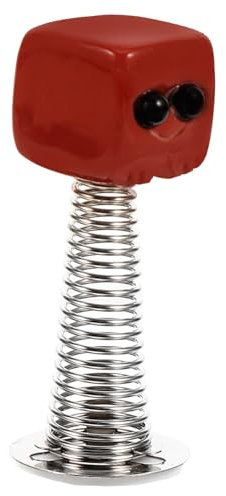 FELTECHELECTR Wackelkopf Aus Natürlichem Kristall Quadratisch Für Armaturenbrett Im Auto Rot