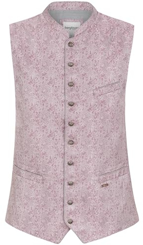 Bergfeuer Trachtenweste Ramiro Gilet Tradizionale, Rosa Antico, 58 Uomo