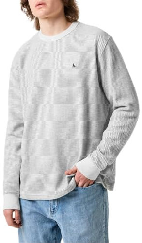 Jack Wills Mens Waffle Long Sleeve T-Shirt Ecru S