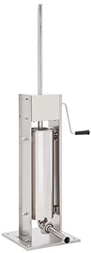 Xichuzi Insaccatrice Manuale a Manovella Macchina Riempitrice per Salsicce Salumi Wurstel Bratwurst Tritacarne Argento 7 L in Acciaio Inossidabile