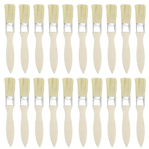 20pcs 3/4 Inch Paint Brush, Small Gloss Paintbrushes Cheap Disposable Painting Brushes for Varnishes Stains Glues Craft DIY, 3/4 20mm Set