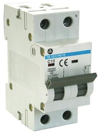 Interruttore magnetotermico 1P+N 16A 6KA Classe C, per protezione dei circuiti elettrici e prevenzione del sovraccarico.