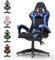 bigzzia Ergonomic Gaming Chair - Gamer Chairs with Lumbar Cushion + Headrest, Height-Adjustable Office & Computer Chair for Adults (without footrest, Blue)