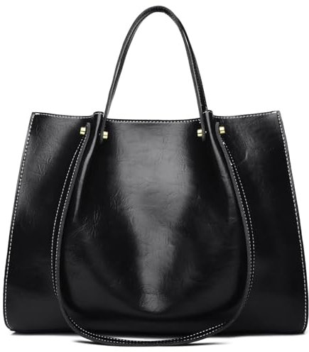 Waniki Handtasche Damen Groß Elegant Umhängetasche PU Leder Schultertasche Einfache Tote Bag Mittelgroß Shopper Tasche Multi-tasche Beuteltote Hobo Tragetasche für Arbeit Schule Büro Lässig