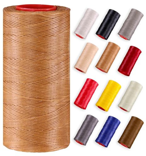 Premium Ledergarn gewachst (250 Meter) – Extra stark & langlebig – Profi Nähgarn für Leder, Outdoor, Polster, Autositze, Segeltücher & robuste DIY Projekte (haselnussbraun)