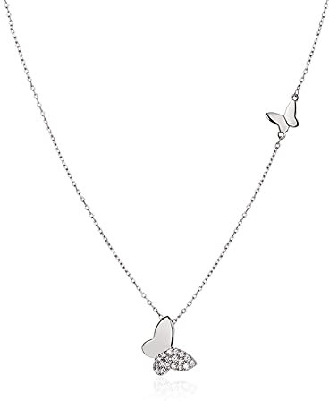 JZWCHQ Schmuck/Halsketten 925 Schmetterling Halskette Weibliche Schlüsselbeutel Kette Leicht Luxus Geburtstag Valentinstag Geschenk und Frauenanhänger