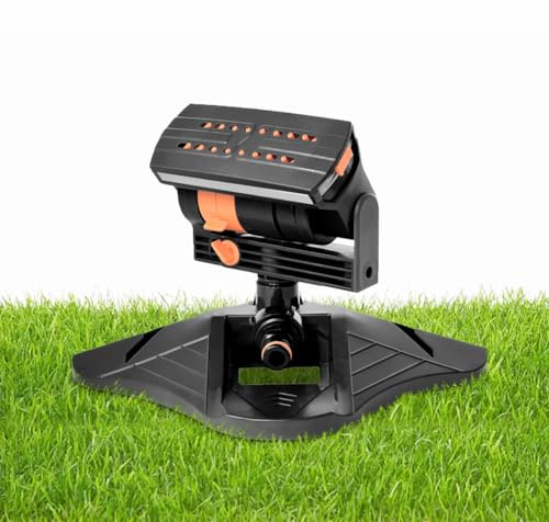 Arroseur oscillant avec 16 buses et 4 modes d'arrosage - Arroseur carré automatique pour jardin et pelouse - Raccord rapide avec grande base - Idéal pour l'arrosage des surfaces