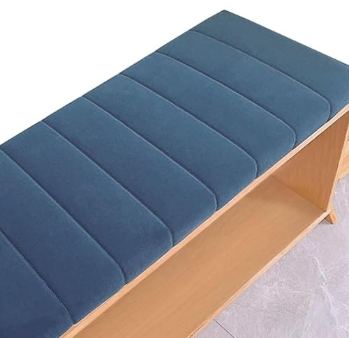 Generisch Bankkissen Bankauflage Stuhlkissen für Fensterbank, Waschbar Abnehmbarem Gartenbankauflage rutschfeste Bankpolster Schaukel Sitzkissen für drinnen und draußen,Blau,80x35cm