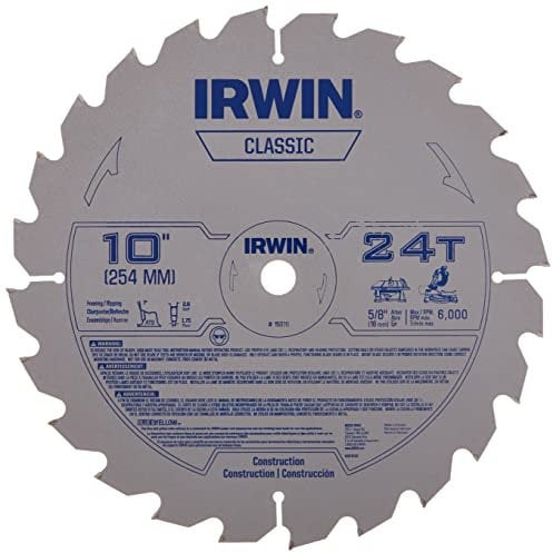 IRWIN 10-Inch Miter Saw Blade, Classic Series, Carbide Table (15070)