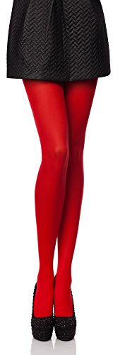 Antie Collant Lisse en Microfibre Vêtements Sexy Femme - 40 DEN (Rouge, S (Taille du Fabricant: 2))