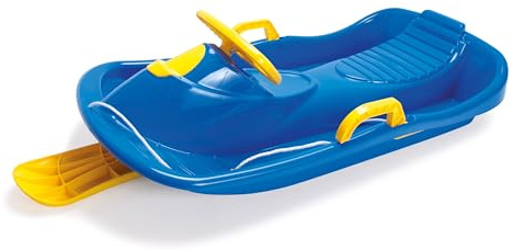 Dantoy Bob Sledge with Brakes, Steering Toboggan for Winter Snow, Made in Denmark - Black