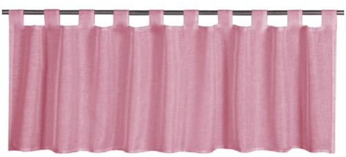 Bestgoodies Schlaufen-Bistrogardine in B160cm x L45cm, transparente Uni Scheibengardine Voile in vielen erhältlich (Bordeaux - Beere)