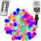 VOLTRONIC LED Partylichterkette, innen und außen, IP44, Fernbedienung, Größen- und Farbwahl, 200 LEDs, bunt