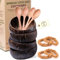 cocovibes Kokosnuss Bowls - 4er Set Müslischalen, Smoothie Kokosnuss Schalen mit Anti-Kipp-Ring & Holzlöffel - nachhaltige Dessert & Buddha-Schalen (CLASSIC-4)