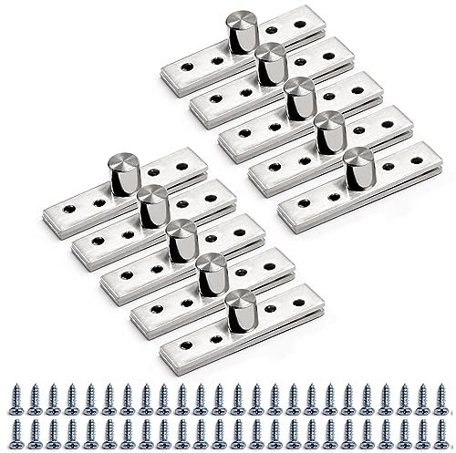 MroMax Versteckte Türscharniere aus Edelstahl, 360 Grad drehbar, 75 x 17 mm, silberfarben, 10 Sets