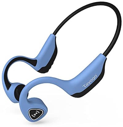 Tayogo Bone Conduction Wireless Bluetooth Headphones, Open Ear Headset with Mic, for Running, Cycling (blue)