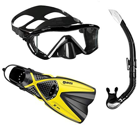 Mares i3 + X-One + Bay Schnorchelset (schwarz-gelb, S/M (35-38))