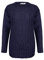 New Ladies Women Cable Knit Long Sleeve Knitted Jumper Sweater Crew Neck Pullover Top 8-30 [Navy,24-26]
