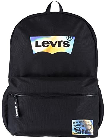 Levi's Unisex-Erwachsene Batwing Backpack Rucksack mit klassischem Logo, Schwarz/irisierend, Einheitsgröße
