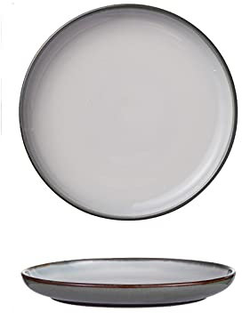 Piatti per stoviglie Piatti Piastra di bistecca rotonda for la casa usata, elegante piastra di pasta da dessert smaltata insalata, forno a microonde e piatto lavastoviglie piatto Ristorante cena