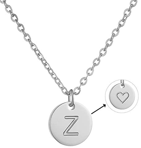 AFSTALR Damen Initialen Kette Z Buchstaben Anhänger Silber Kette mit Herzen Geburtstagsgeschenk für Mädchen