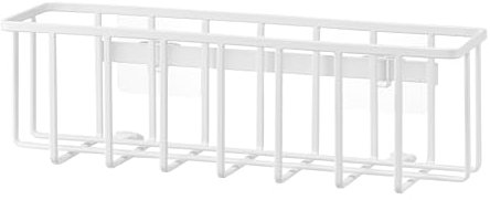 Yamazaki 6913 TOWER Film Hook Multi~Use Basket L, white, Steel/Silicone/Polycarbonate/PET/Polyurethane, 30.5 x 8.5 x 10 cm