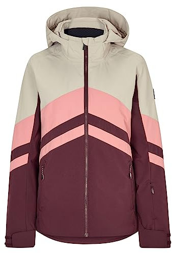 Ziener Damen TELIA Ski-Jacke/Winter-Jacke | warm, atmungsaktiv, wasserdicht, velvet red. silver beige dob, 42