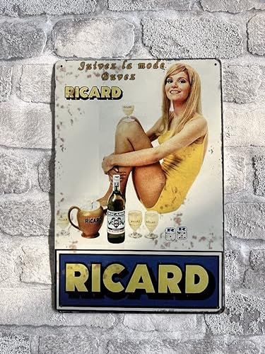 PLAK2L -Plaque Métal Vintage Décorative RICARD 10512-30x20cm