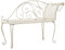 KTHLBRH Garten-Chaiselongue 128 cm Metall Antik Weiß, Garten Bank Park Bank Terrassenbank Rasen Bank für Gärten, Balkone, Terrassen, Parks