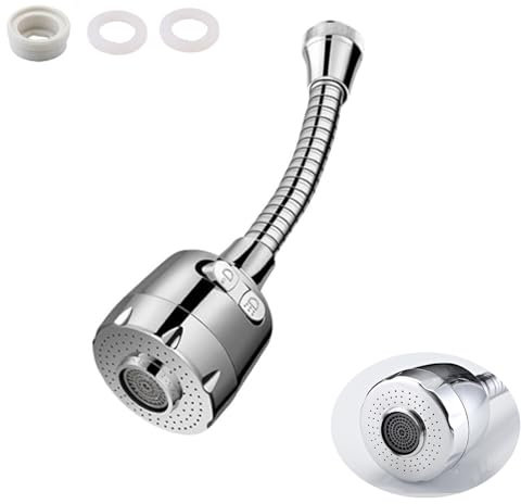 XUTONG Rubinetto da cucina allungato da 20 cm, aeratore per rubinetto cucina a 360°, cucina, bagno in due modalità, accessori per rubinetto per lavello da cucina, testa regolatore regolabile del