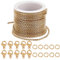 Beebeecraft 16.4 Feet Rolo Box Chain 304 Stainless Steel Gold Square Roll Links Flat Spool Making Kit for DIY Necklace Bracelet Jewelry Craft