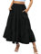 Zeagoo Damen Rock Elegant Sommer Langrock Casual A-Line Hohe Taille Maxirock Elastische Freizeitrock Einfarbig Röcke mit Taschen Schwarz XL