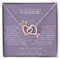 Nilaja Mutter Tochter Geschenk Doppelherz Karabiner Halskette mit personalisierter Karte und Geschenk-Box - 18. geburtstag mädchen - Kette mit Zirkonia zum Geburtstag Weihnachten