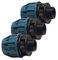 PP Klemmkupplung 3er-Pack – 20 mm x 1/2 AG | Klemm x Außengewinde | 16 bar Druck | PE-Rohr Fitting Schwarz/Blau | Für Trinkwasser (DVGW/KIWA/WRAS/SVGW)
