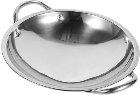 ULTECHNOVO Sartén Wok Inoxidable Olla Pequeña De Cocina Con Diseño Elegante Para Exteriores