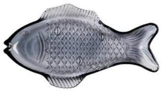 IB Laursen Platte fischförmig groß dunkelblaues Glas