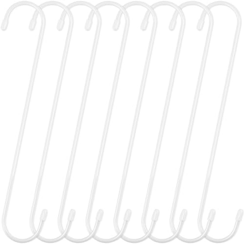 RAIHOMKIT 8 Pack 12 inch Extra Large S Hooks (White)