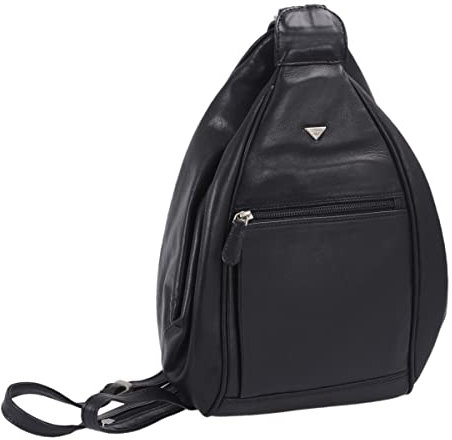Rucksack LOUANA in Echt-Leder, schwarz, 20x33x12cm