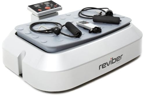 Reviber Plus Oscillating Vibration Plate Exercise Machine, Home Fitness Machine with Remote, Resistance Cords & 500W Motor – Compact Whole Body Workout Platform