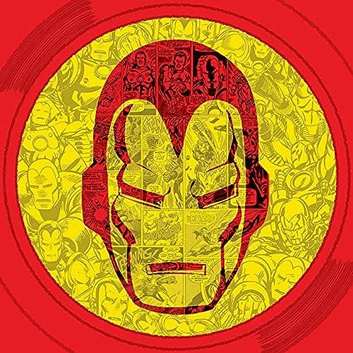 Marvel Comics Iron Man Helmet Collage Canvas Print, Multi-Colour, 40 x 40 cm