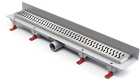 Duschrinne Bodenablauf Edelstahl Ablaufrinne Badablauf flach 75cm, Modell: Harmony-Wandmontage