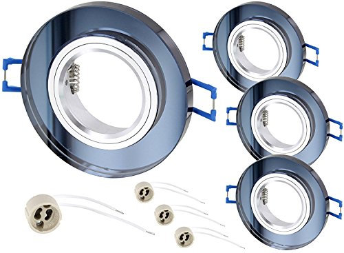 HAVA 4er Pack, Spot Kristallglas Einbaurahmen GU10