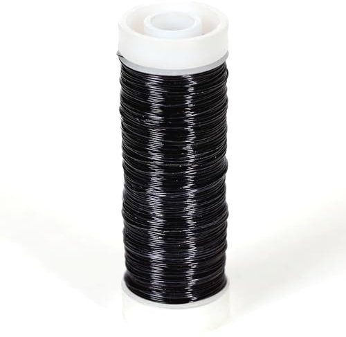 Bütic Draht - Bindedraht - Wickeldraht - Basteldraht 0,34mm Ø - 50m, Farbe:Schwarz